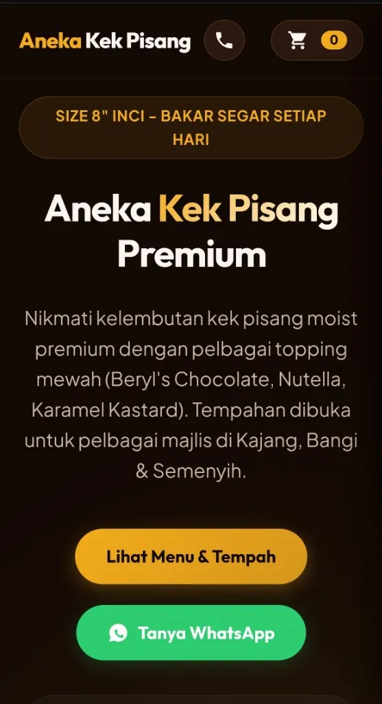 Aneka Kek Pisang Premium